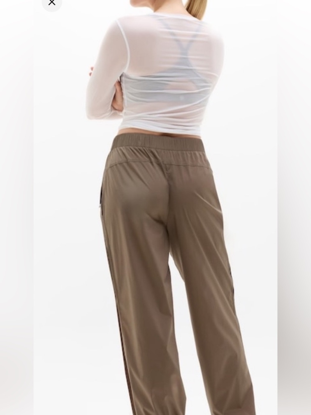NWOT Athleta Cargo Pant mid-rise taffeta UPF 40+ water repellent sustainable M